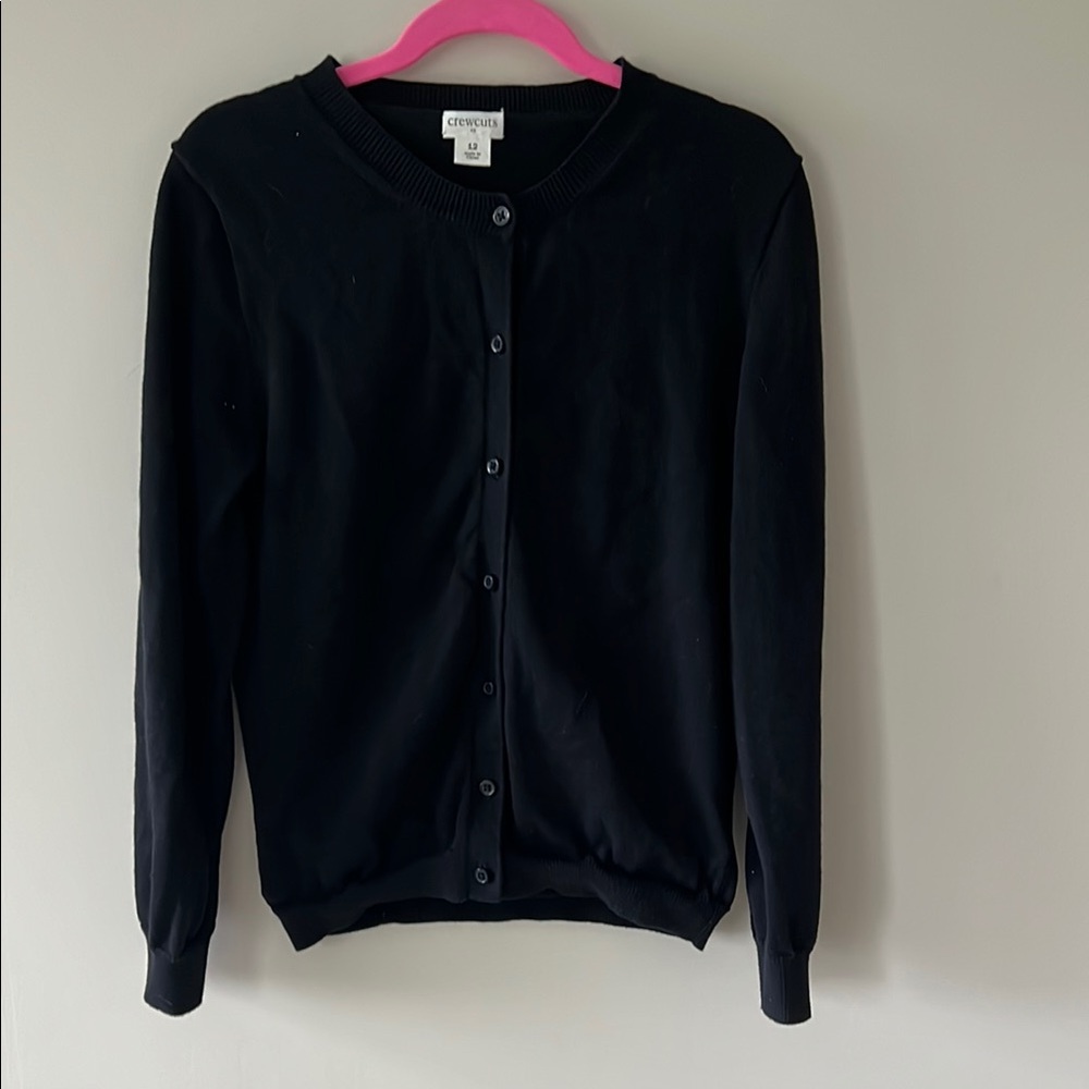 Crewcuts Girls Black Cardigan, Size 12